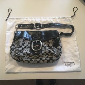 Coach Black Handbag w/ Patent Leather Pristine!